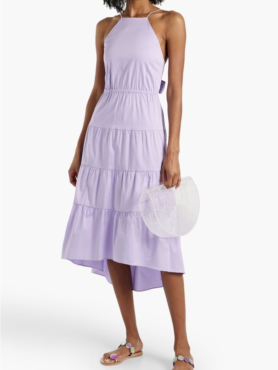 Alice + Olivia Dresses & Skirts - Alice + Olivia‎ | Cotton Hartley Tie-back Lavender Midi Dress